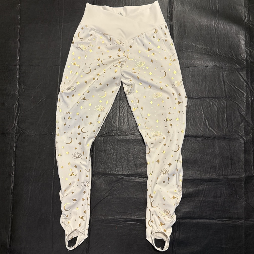 Disney Jasmine White and Gold Leggings